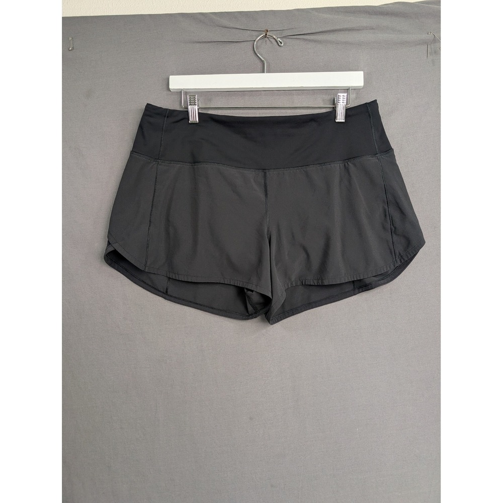 Lululemon Speed Up Short 4 Inch Black Mid Rise Running Shorts Size 12 W8ASRS